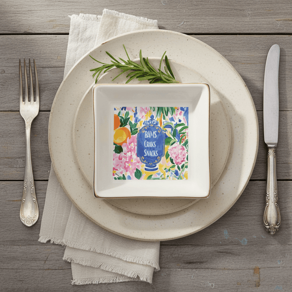 Mahjong Snack Table, Dessert, Appetizer Mahj Lover Hostess Tabletop Plates - Splash of Color Co.