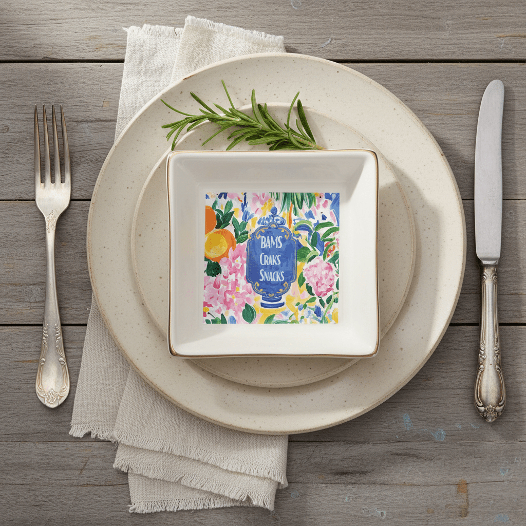 Mahjong Snack Table, Dessert, Appetizer Mahj Lover Hostess Tabletop Plates - Splash of Color Co.