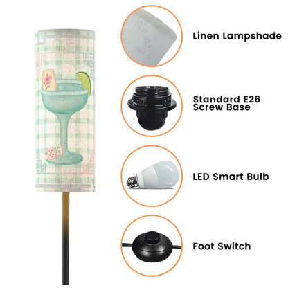 Whimsical Watercolor Mahjong Lover Reading Nook Modern Floor Lamp