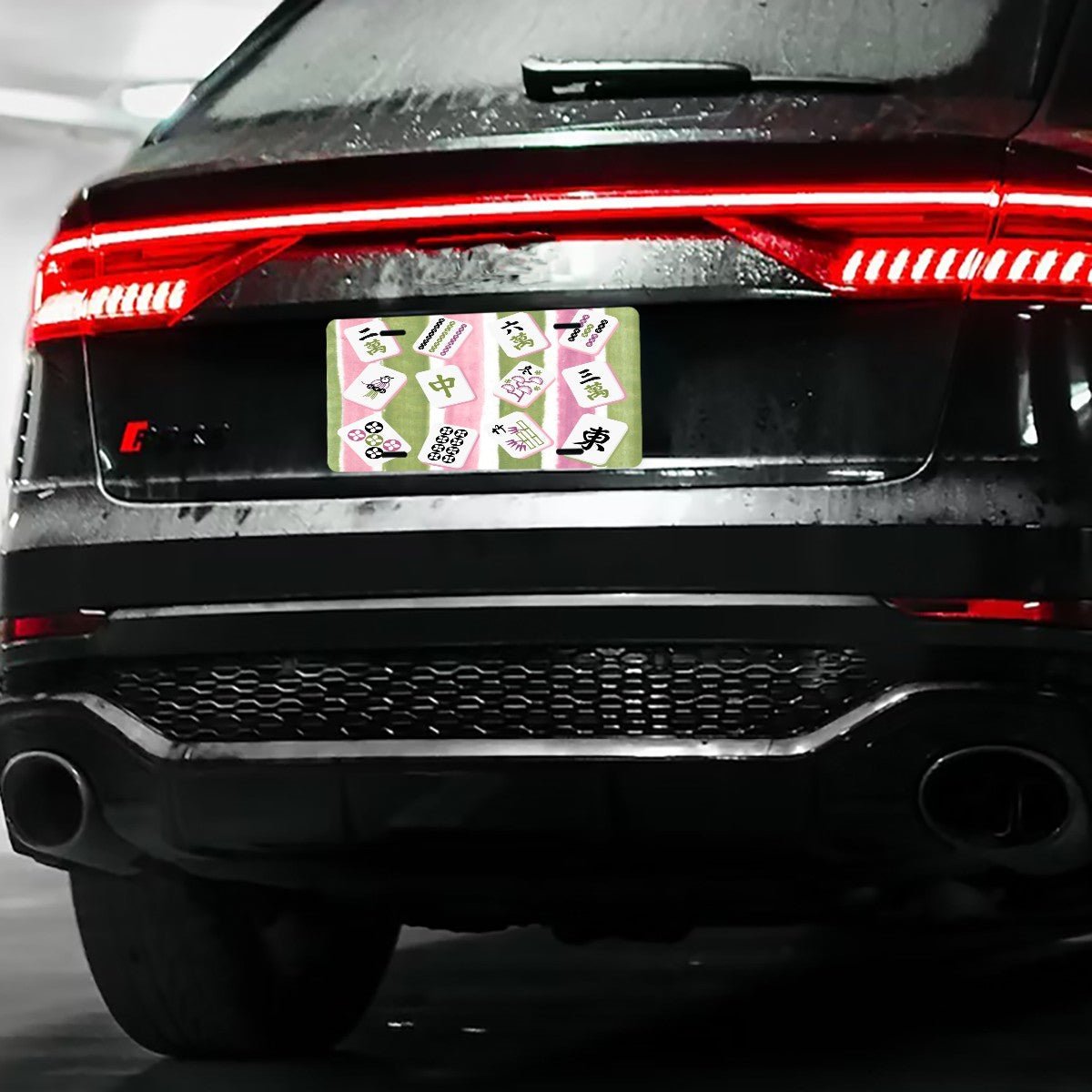 Preppy Mahjong Lover Pastels And Tiles Aluminum Thick License Plate - Splash of Color Co.