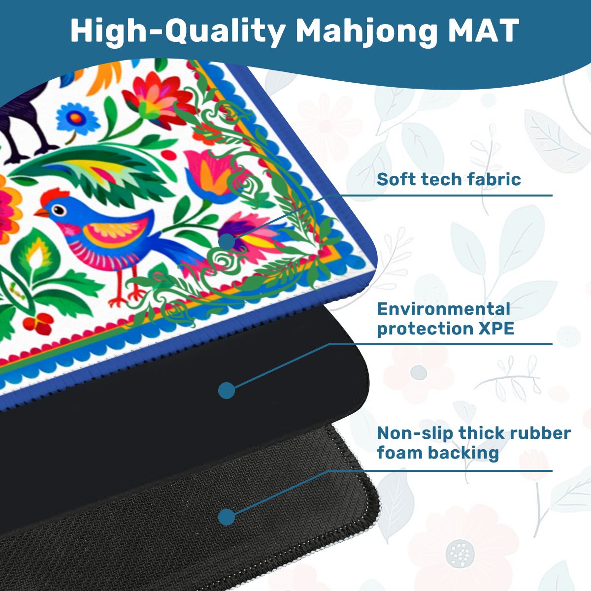 Wycinanki Polish Folk Art, Rooster Mahjong Mat - Splash of Color Co.
