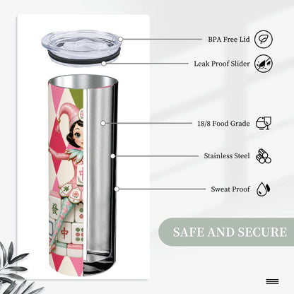 Mahjie The Mascot 20oz Straight Stainless Steel Tumbler with Straw