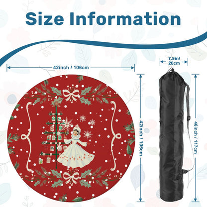 Nostalgic Christmas Red Holiday Round Mahjong Mat