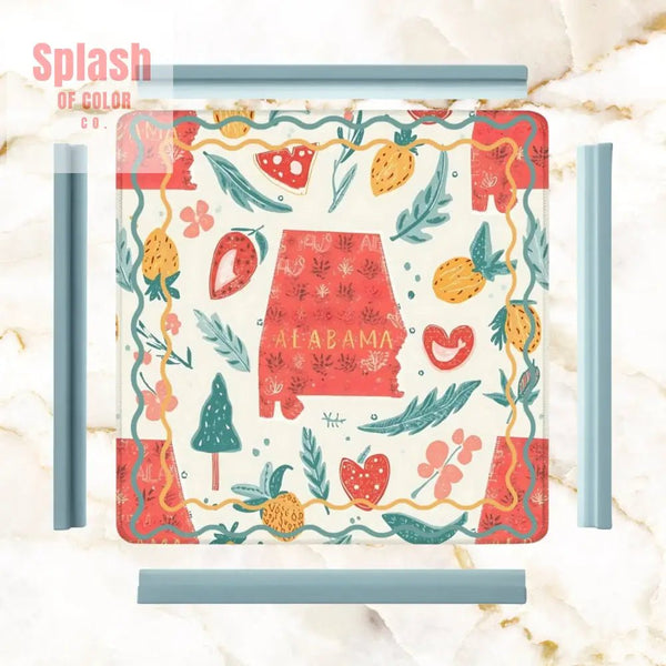 Alabama Proud Whimsical Folk Art Mahjong Mat - Splash of Color co.