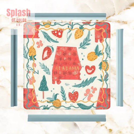 Alabama Proud Whimsical Folk Art Mahjong Mat - Daily Accessories