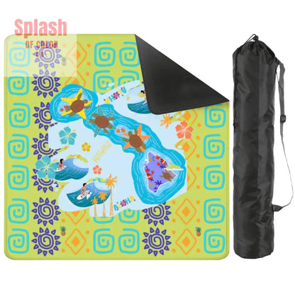 Aloha Hawaii Whimsical Splash Of Color Island State Mahjong Mat - 2mm (Black Bag) - Daily Accessories