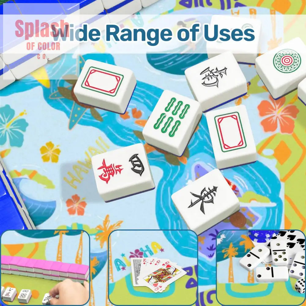Aloha Hawaii Whimsical Splash Of Color Island State Mahjong Mat - Daily Accessories