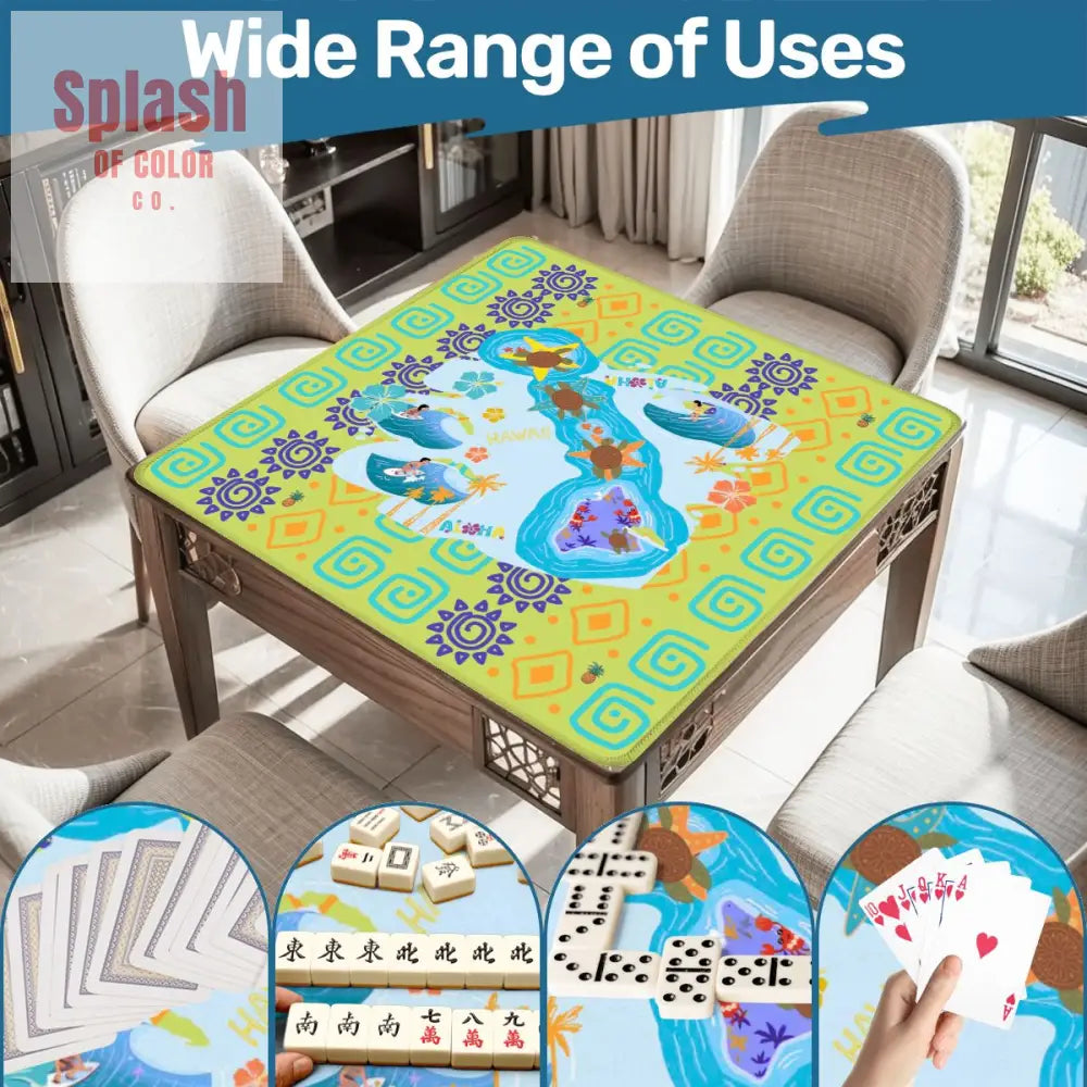 Aloha Hawaii Whimsical Splash Of Color Island State Mahjong Mat - Daily Accessories