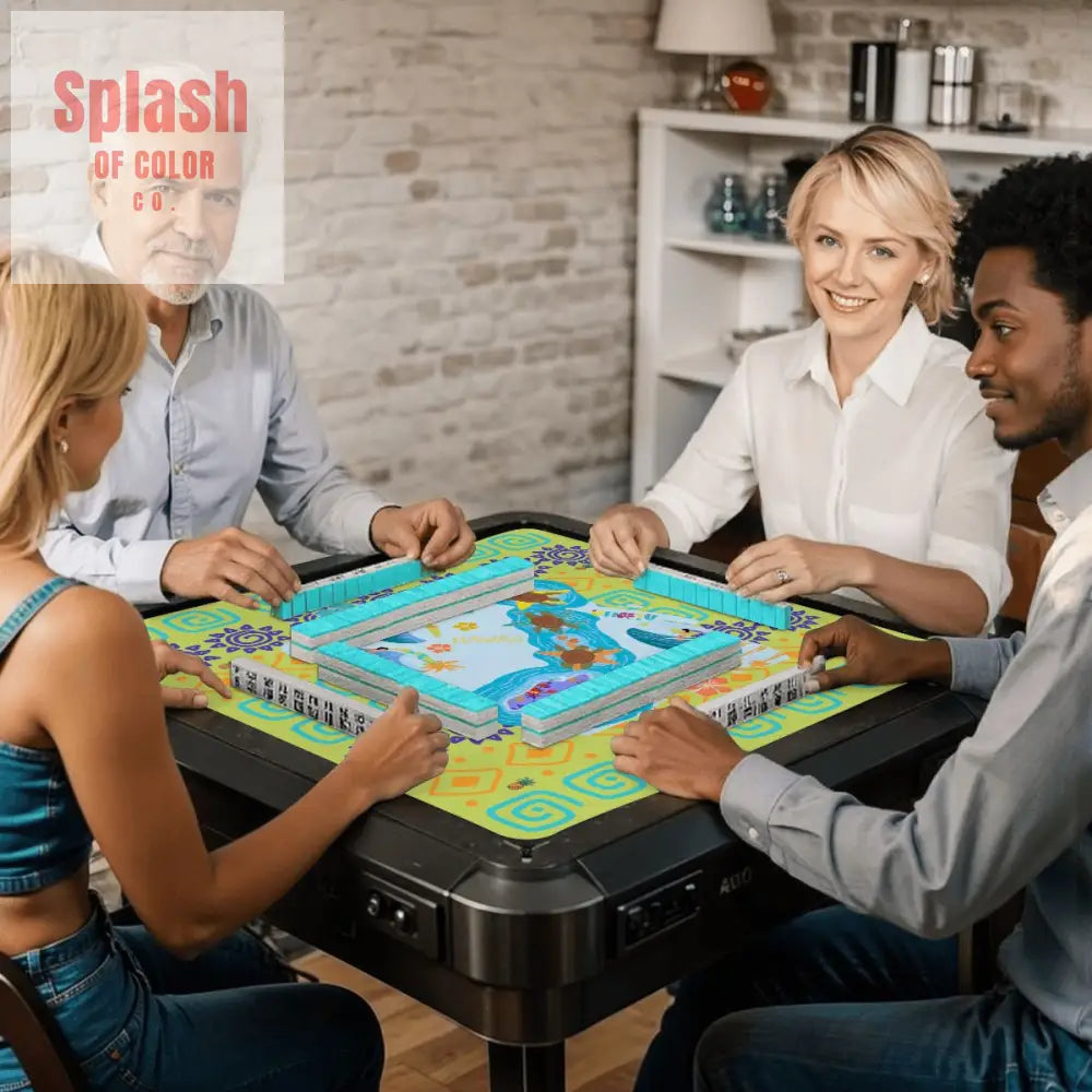 Aloha Hawaii Whimsical Splash Of Color Island State Mahjong Mat - Daily Accessories