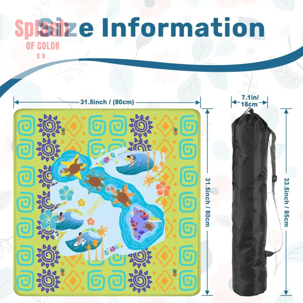 Aloha Hawaii Whimsical Splash Of Color Island State Mahjong Mat - Daily Accessories