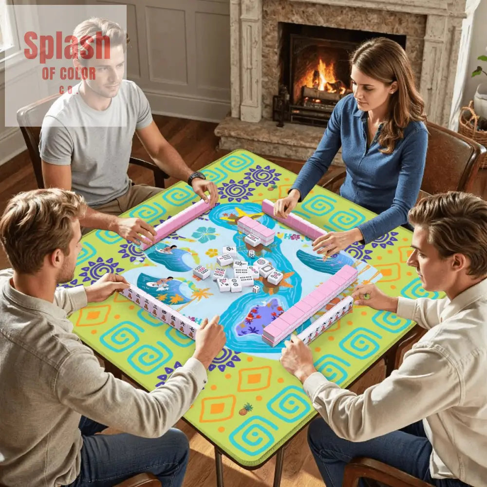 Aloha Hawaii Whimsical Splash Of Color Island State Mahjong Mat - Daily Accessories