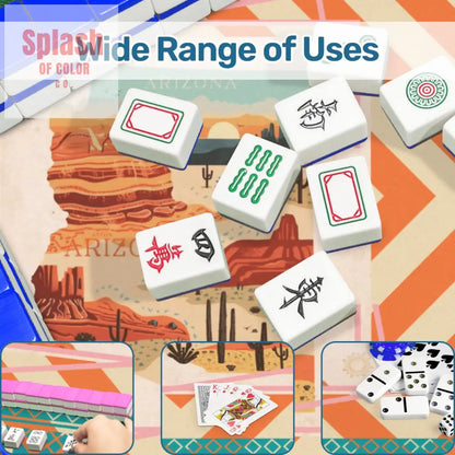 Arizona Southwest Whimsical Orange Teal Splash Of Pink State Mahjong Mat - Daily Accessories