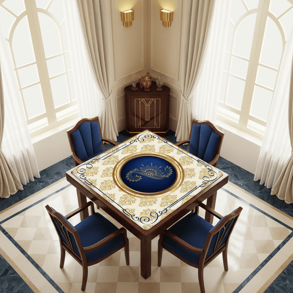 Art Deco Golden Gilded Brocade Mahjong Mat - Splash of Color Co.