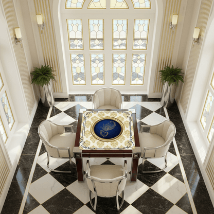 Art Deco Golden Gilded Brocade Mahjong Mat - Splash of Color Co.