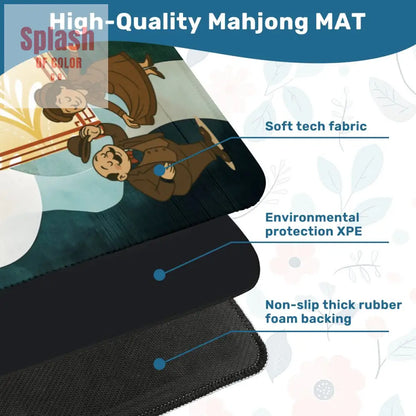 Art Deco Mahjong Mat With Whimsical Playful Couples - Daily Accessories