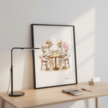 Watercolor Mahjong Poodle Art, Digital Download - Splash of Color Co.