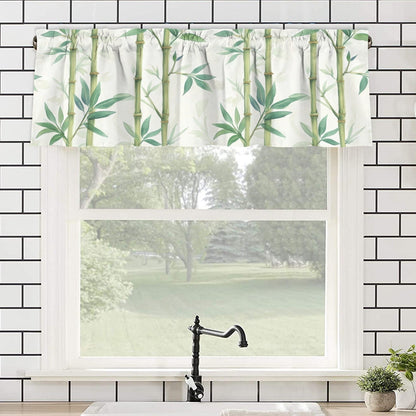 Asian Bamboo Floral Trees Zen Garden Cafe Kitchen Valance - One Size - Curtains