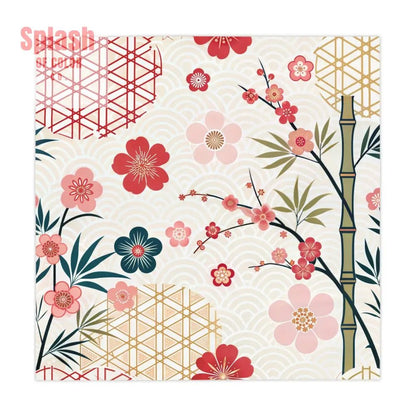 Asian Cherry Blossom Elegant Floral Tablecloth, Japanese Design Table Cover - Splash of Color co.
