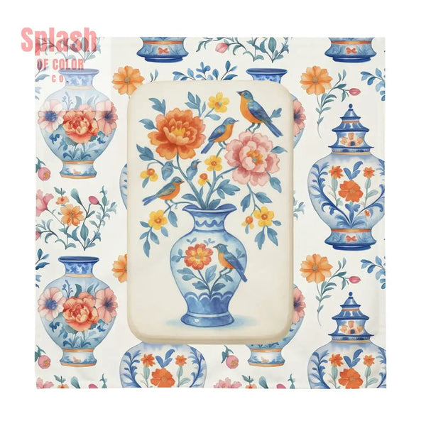 Asian Garden Zen Chinoiserie Mahjong Tile Napkin Set - Splash of Color co.