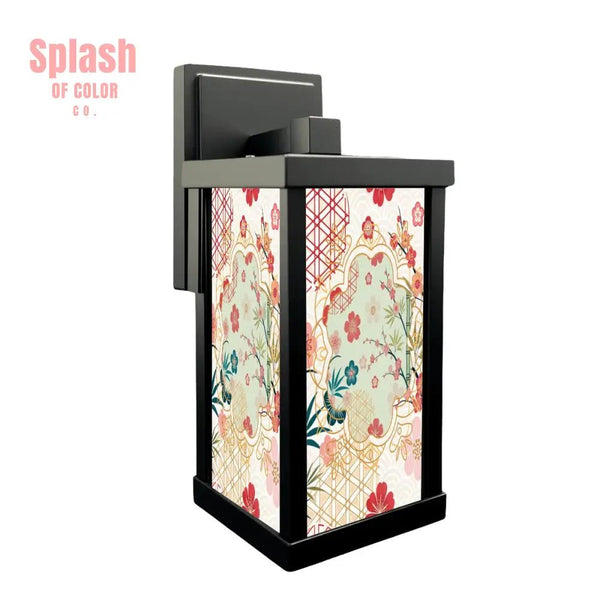 Asian Garden Zen Floral Flower Patio Wall Light Sconce - One Size - Wall Lighting