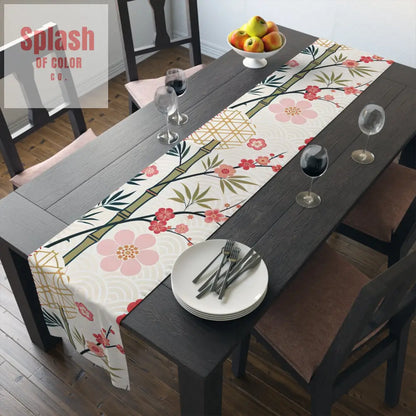 Asian Inspired Mahjong Elegant Floral Table Runner for Dining Perfect Gatherings Mahj Parties Weddings Table Decor Home