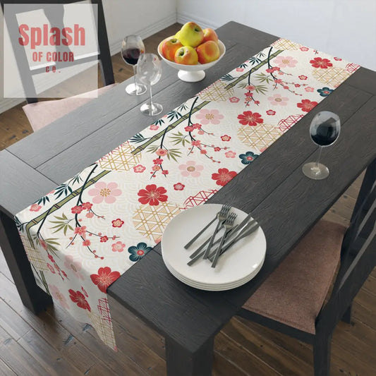 Asian Inspired Mahjong Elegant Floral Table Runner for Dining Perfect Gatherings Mahj Parties Weddings Holidays