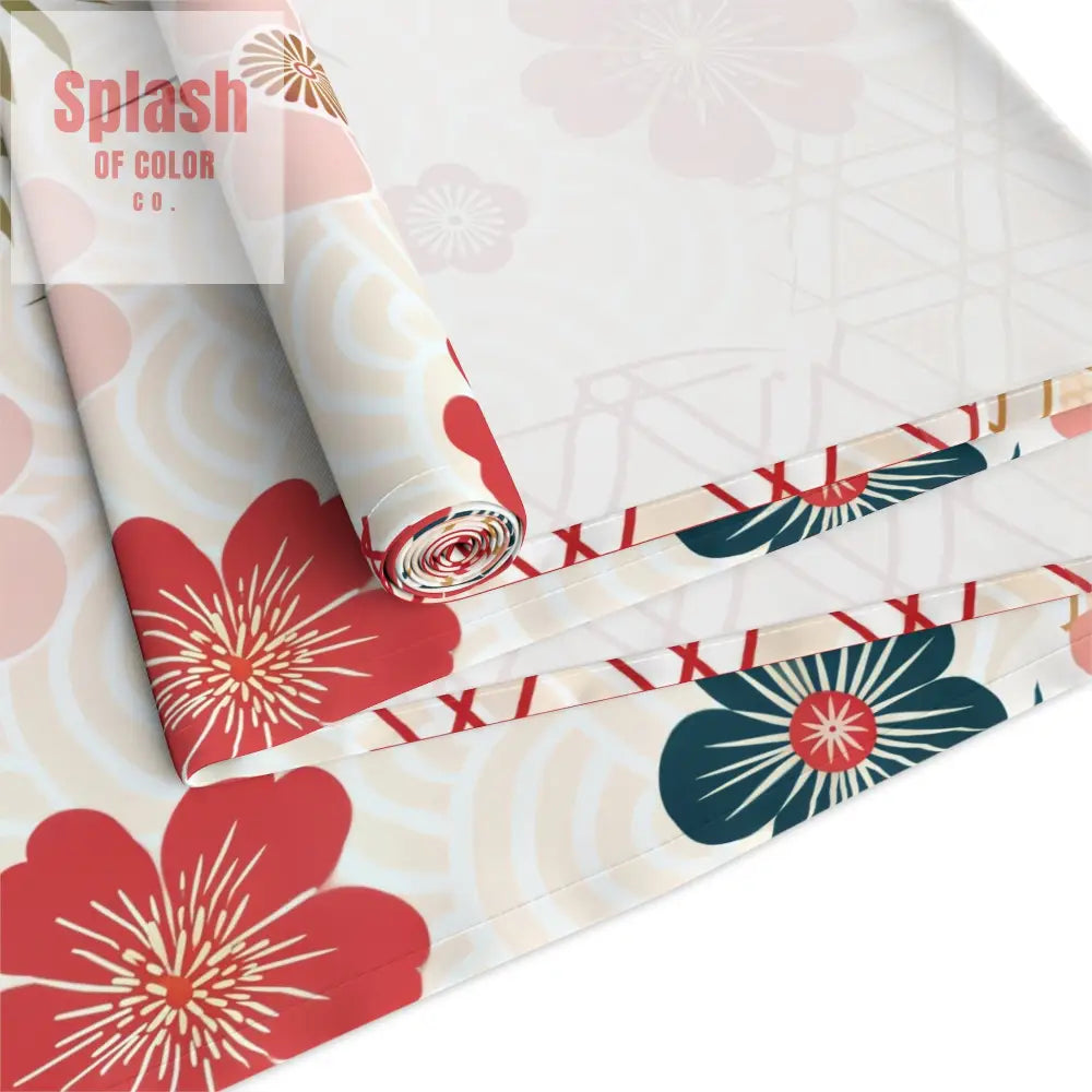 Asian Inspired Mahjong Elegant Floral Table Runner for Dining Perfect Gatherings Mahj Parties Weddings Holidays