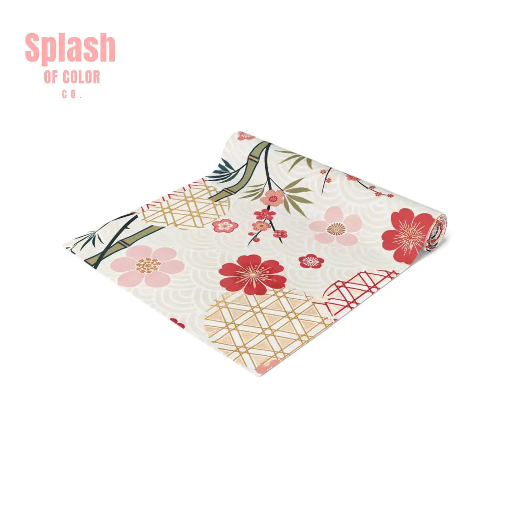 Asian Inspired Mahjong Elegant Floral Table Runner for Dining Perfect Gatherings Mahj Parties Weddings Holidays