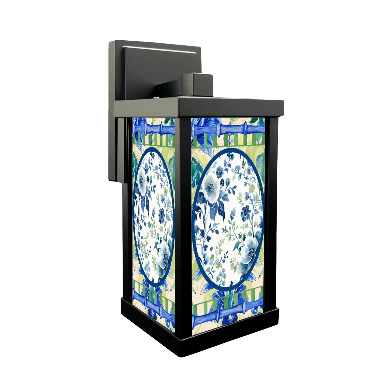 Asian Zen Garden Floral Chinoiserie Garden Patio Wall Light Sconce - One Size - Wall Lighting