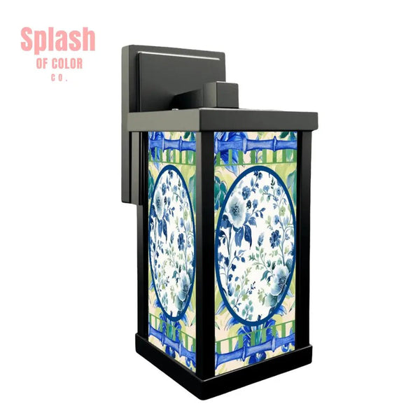 Asian Zen Garden Floral Chinoiserie Garden Patio Wall Light Sconce - One Size - Wall Lighting