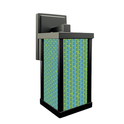 Asian Zen Green Blue Bamboo Designed Garden Patio Wall Light Sconce - One Size - Wall Lighting