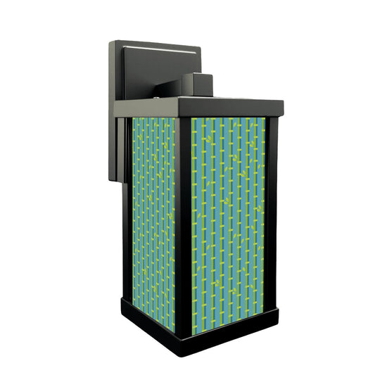 Asian Zen Green Blue Bamboo Designed Garden Patio Wall Light Sconce - One Size - Wall Lighting