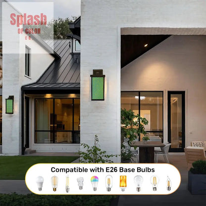 Asian Zen Green Blue Bamboo Designed Garden Patio Wall Light Sconce - One Size - Wall Lighting