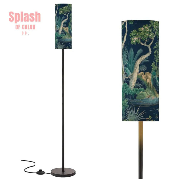 Asian Zen Lighting Blue Green Chinoiserie Modern Floor Lamp - Splash of Color co.