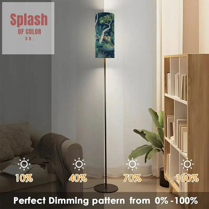 Asian Zen Lighting Blue Green Chinoiserie Modern Floor Lamp - Splash of Color co.