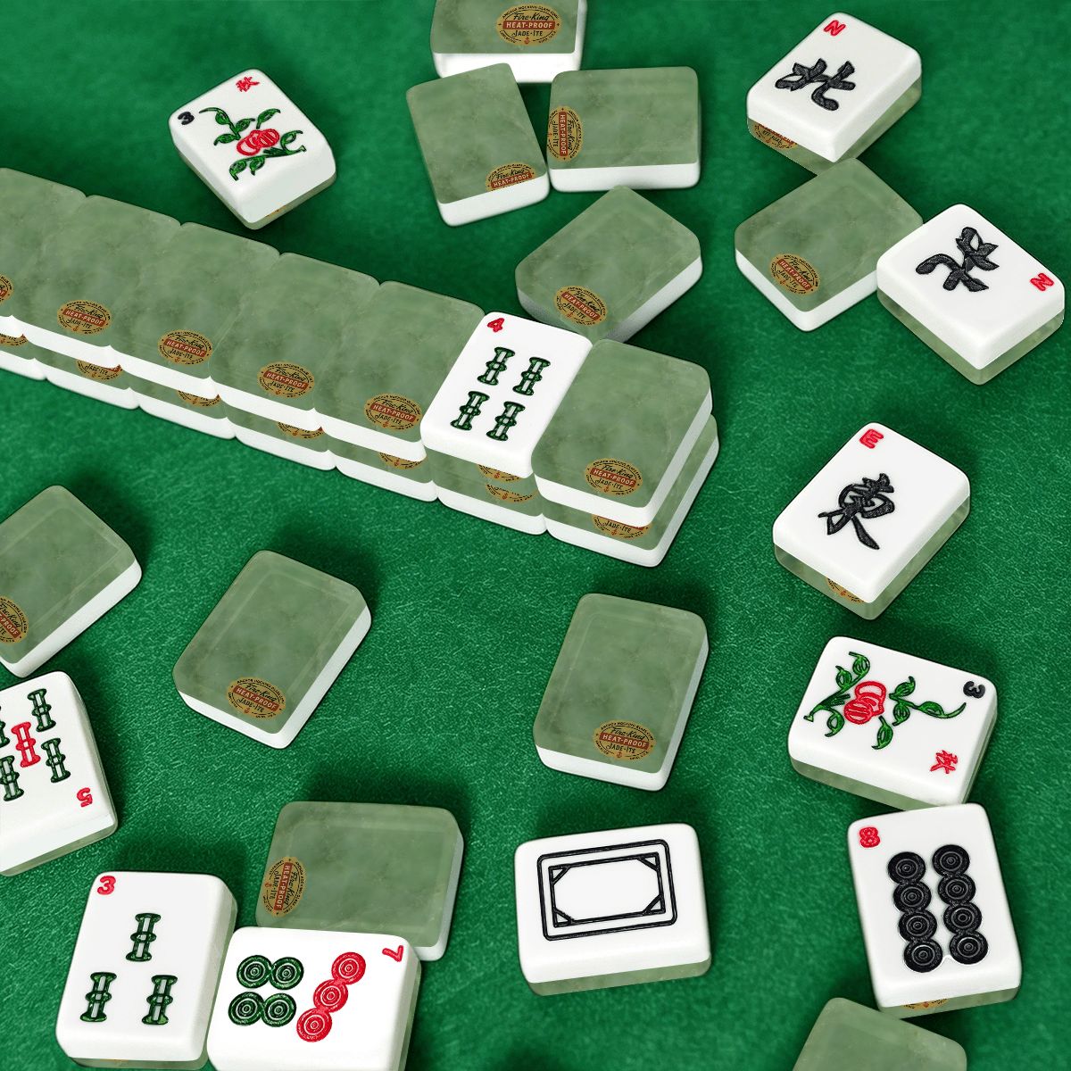 Jade Ite Inspired American Mahjong Tiles And Carry Case - Splash Of Mahj And Color Co.