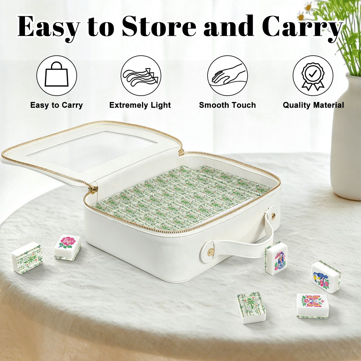 Bamboo In Bloom Chinoiserie Mahjong Tiles And Carry Case American Mahjong Tiles