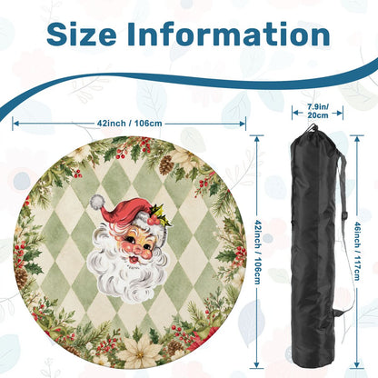 Vintage Santa Harlequin Christmas Round Mahjong Mat