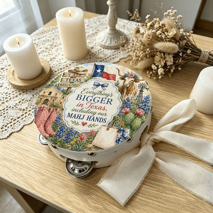 Texas Mahjong Tambourine with Ribbon