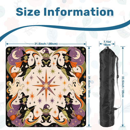 Witchy Woman Ghosts, Goblins Mahjong Halloween Mat - Splash Of Mahj And Color Co.