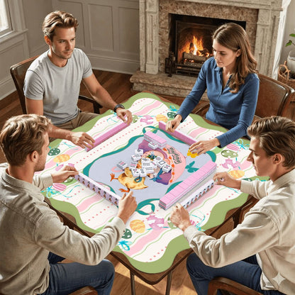 Spring Easter Chic Scalloped Mahjong Mat - Splash of Color Co.