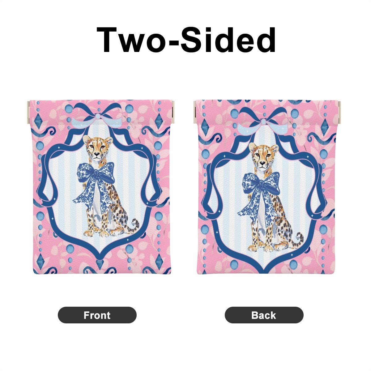 Charleston Cheetah Mahjong Dice Leather Coin Purse - Splash of Color Co.