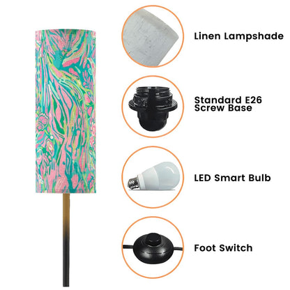 Palms Of Florida Preppy Pastel Modern Floor Lamp - Splash of Color Co.
