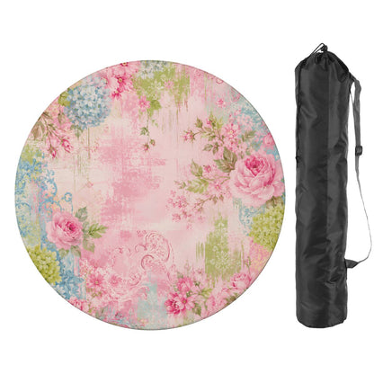 Vintage Shabbylicous Pink Floral Round Mahjong
