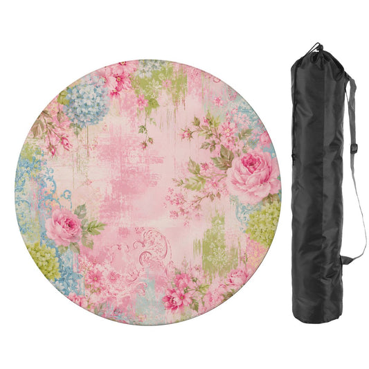 Vintage Shabbylicous Pink Floral Round Mahjong - Splash Of Mahj And Color Co.