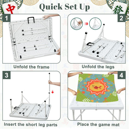 Mod Fish Mini Mahj Mat And Foldable Mahjong Table - Splash of Color Co.