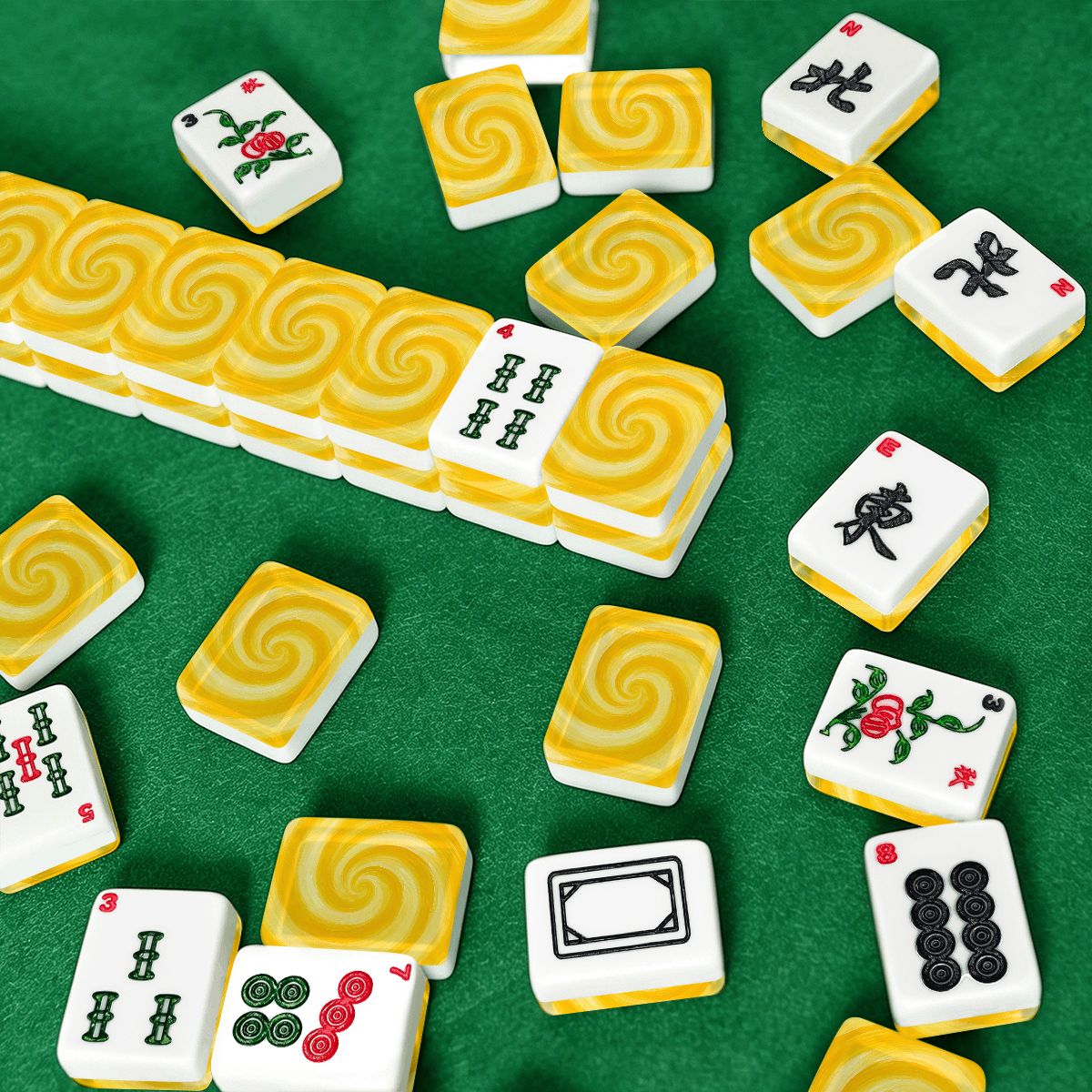 Let The Sunshine In Yellow American Mahjong Tiles And Carry Case - Splash Of Mahj And Color Co.