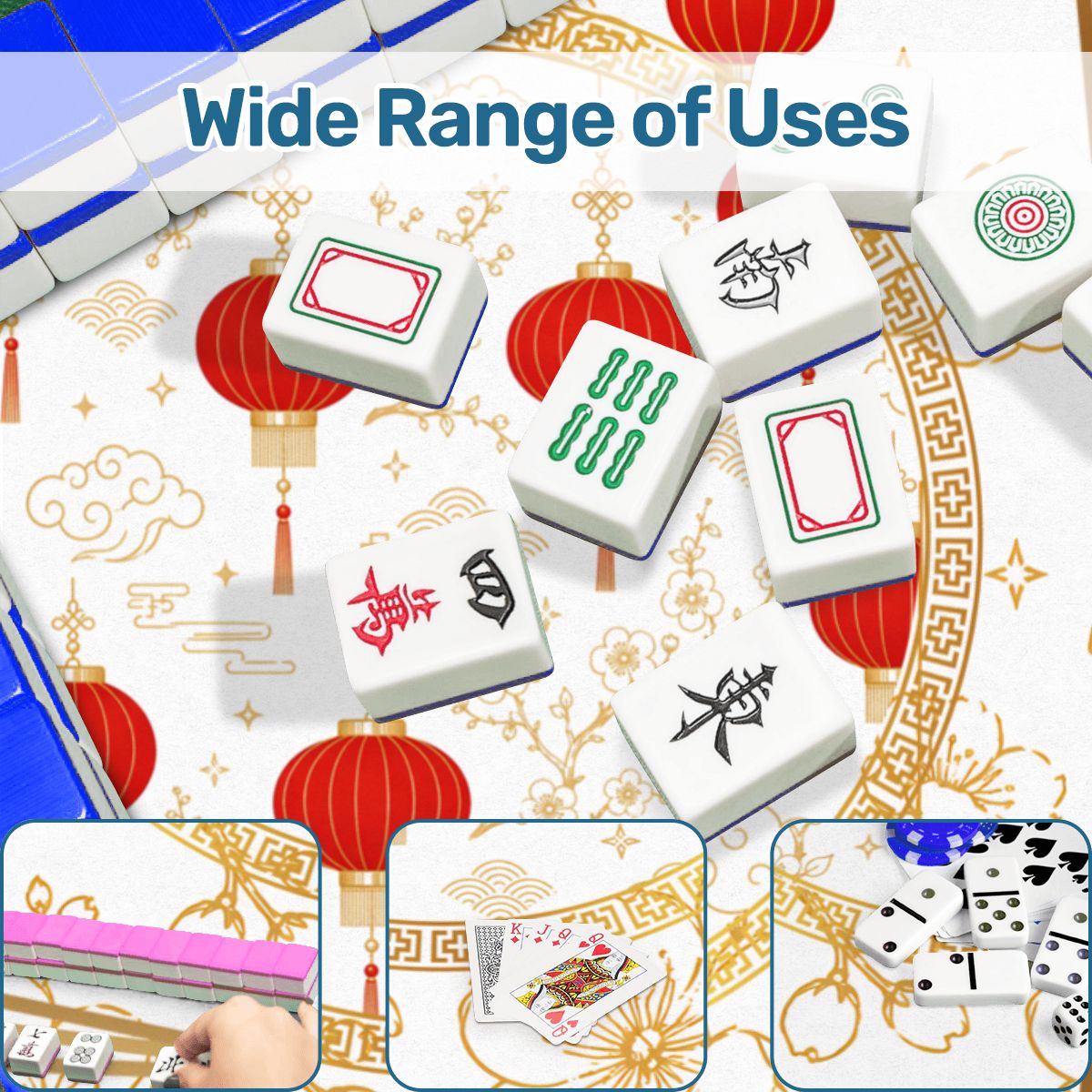 Asian Chinese Lanterns Mahjong Mat - Splash of Color Co.