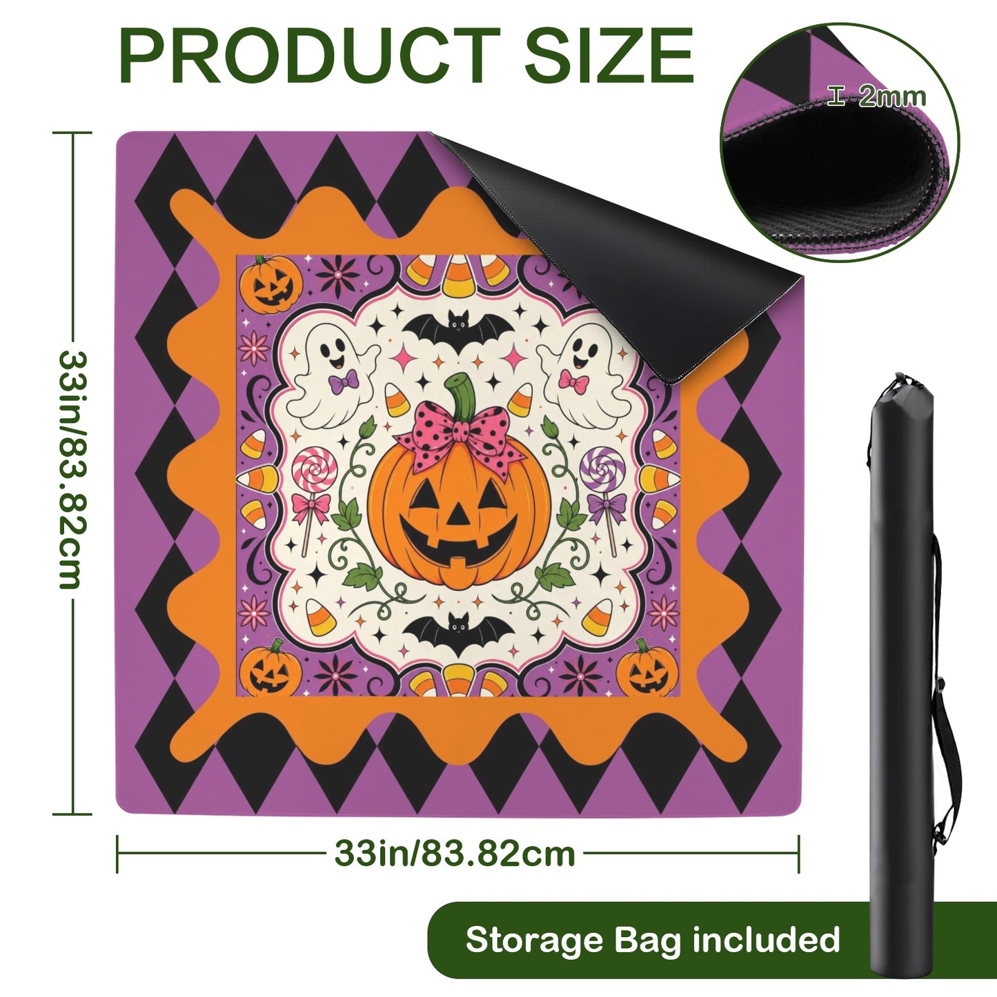 Harlequin Great Pumpkins And Ghosts Mahjong Mat 33x33