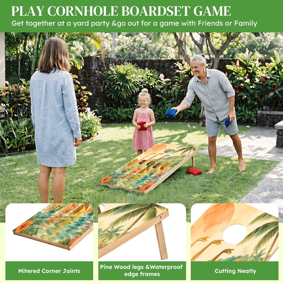 Tropicana Swim Club Cornhole Set 1Pcs